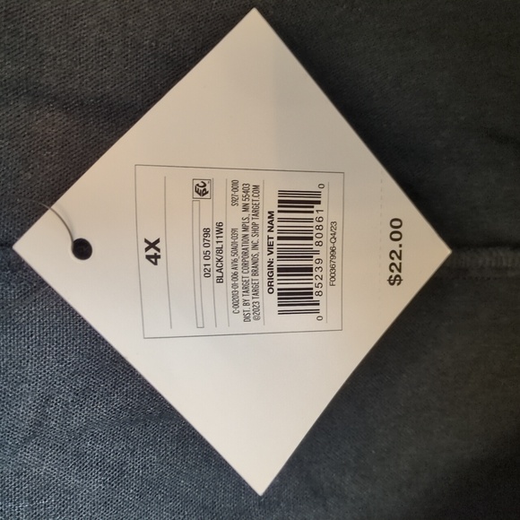 NEW Womens 4X Linen Blend Black Tie Front Summer Top Ava & Viv Short Sleeve 🌞 - Picture 6 of 10